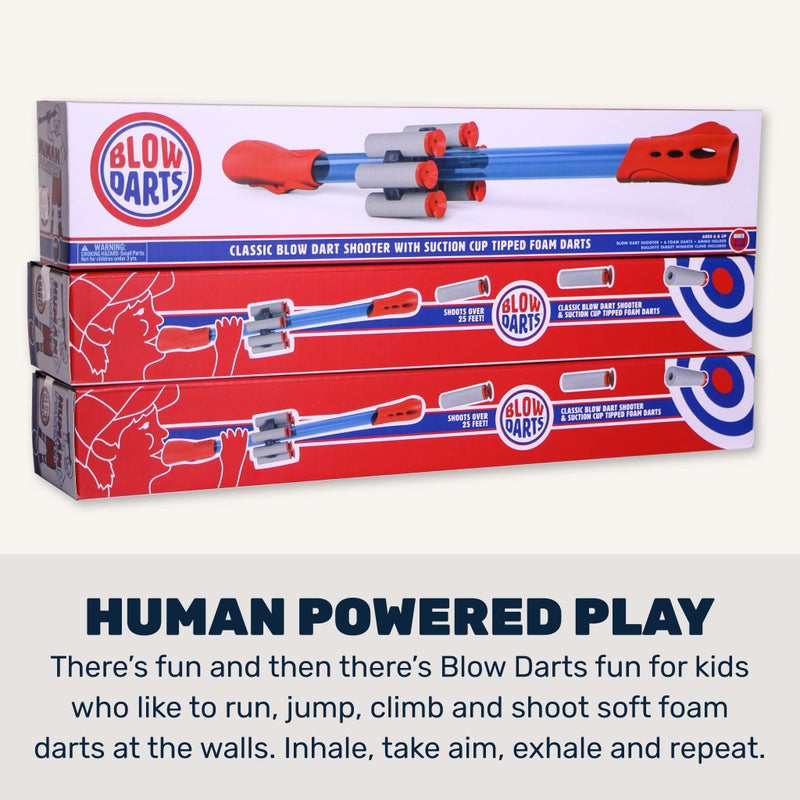 Mighty Fun! - Blow Darts Target Set - Classic Blowtube for Kids - Blow Dart Shooter, 6 Suction Cup Tipped Darts, Dart Holder and Bullseye Target - Ages 6+ - Image 5